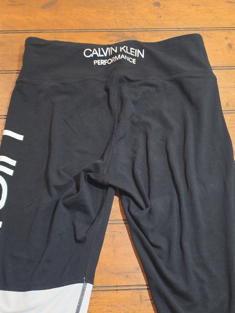 Calvin Klein Black Kids Performance Leggings with White Logo
